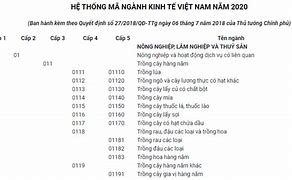 Hệ Thống Mã Ngành Kinh Tế Việt Nam 2024